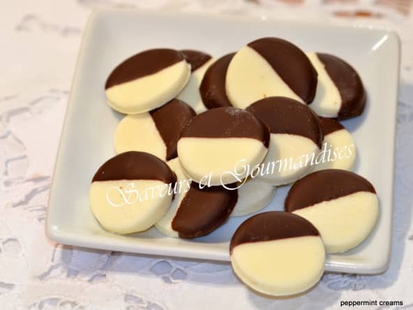 Bouchées à la menthe poivrée et chocolat