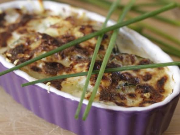 Gratins de courgettes au chèvre mozza et ciboulette