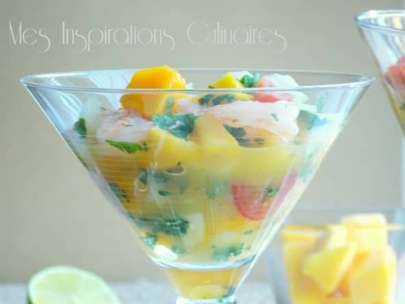 Ceviche de crevettes et mangue