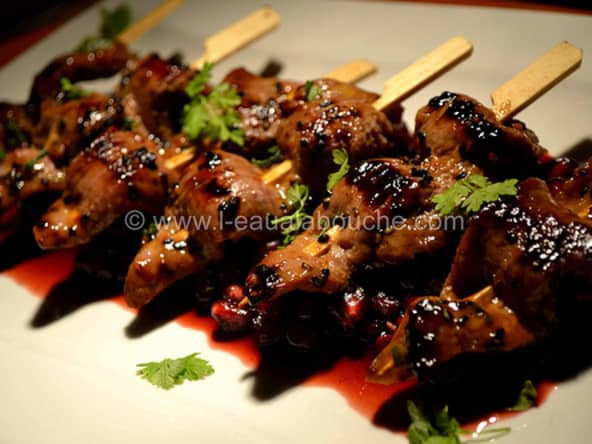 Yakitori d'Aiguillette de Canard et Salade de Grenade