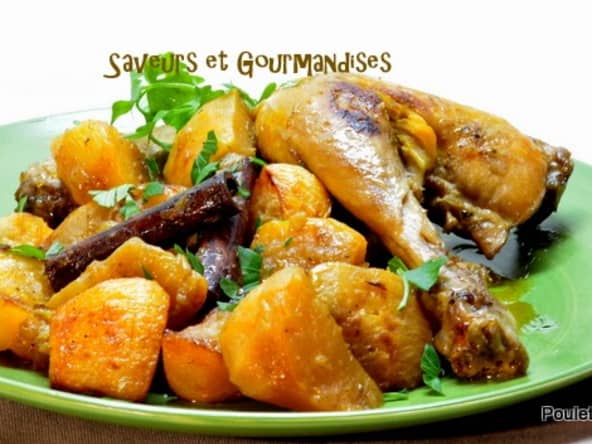 Tajine de poulet aux navets.