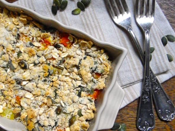 Crumble de butternut et panais aux graines de courge