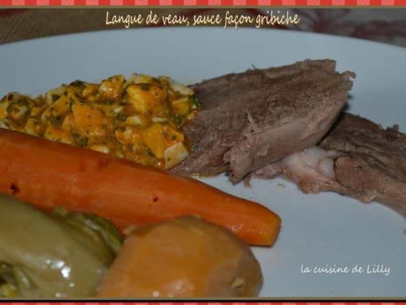 Langue de veau, sauce façon gribiche