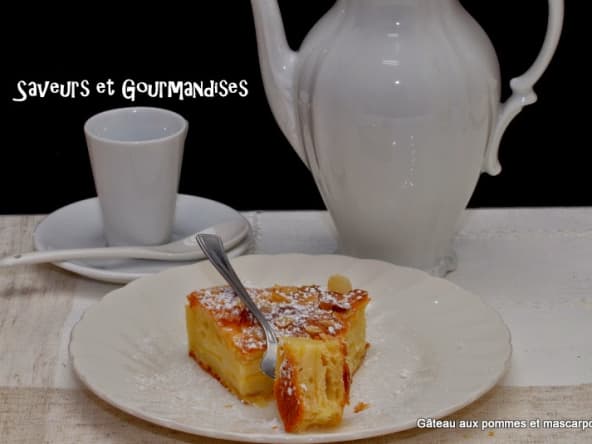 Gâteau aux pommes et mascarpone.
