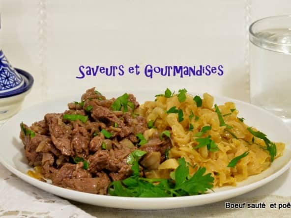 Sauté de bœuf à la poêlée de chou blanc
