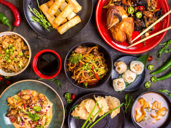 Assortiment de plats chinois