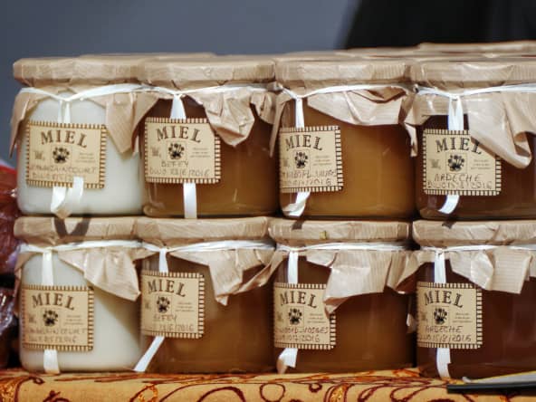Miel en pots.