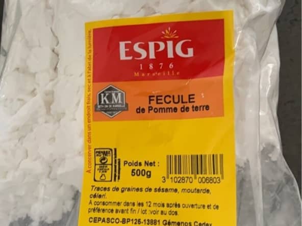 Sachet de fécule de pomme de terre