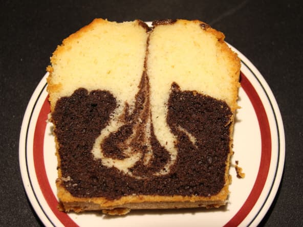 Tranche de gâteau marbré