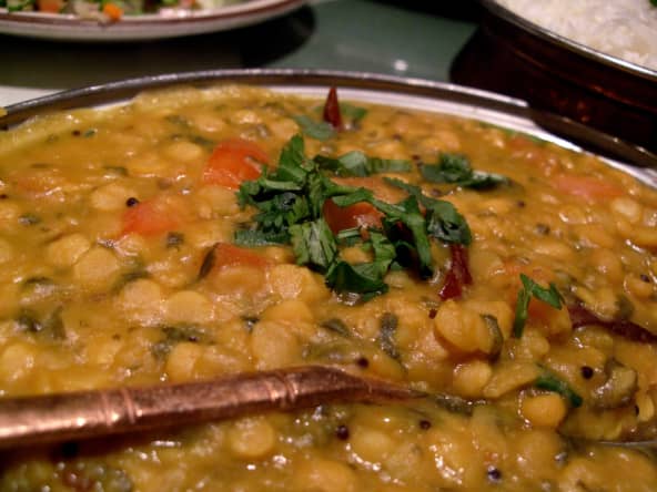 Dahl au curry et épinards