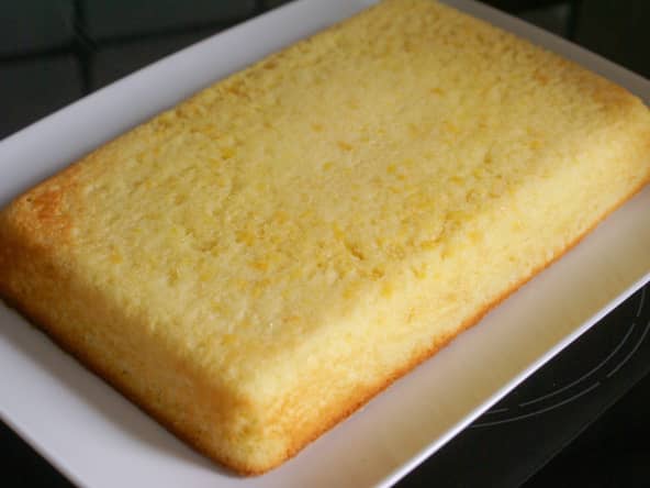 Moelleux au citron à forme rectangulaire