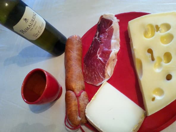 Tomme du Larzac, Sobresada, Emmenthal, Jambon Pata Negra Bellota
