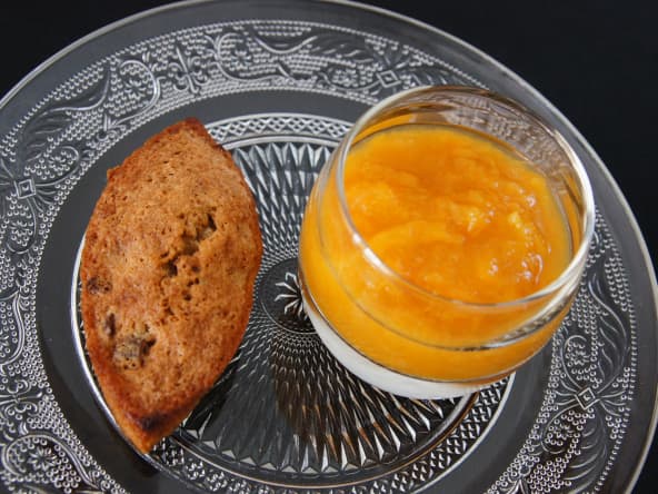 Financier à la figue et au Spéculoos et compotée d'abricot