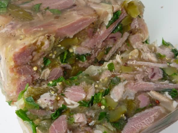 Tranche de terrine en gelée