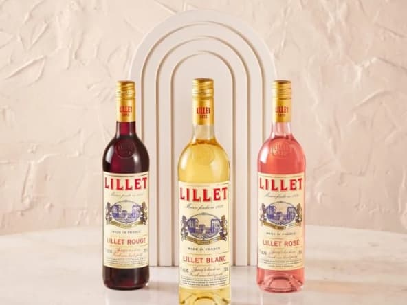 3 bouteilles de Lillet blanc, rouge et rosé