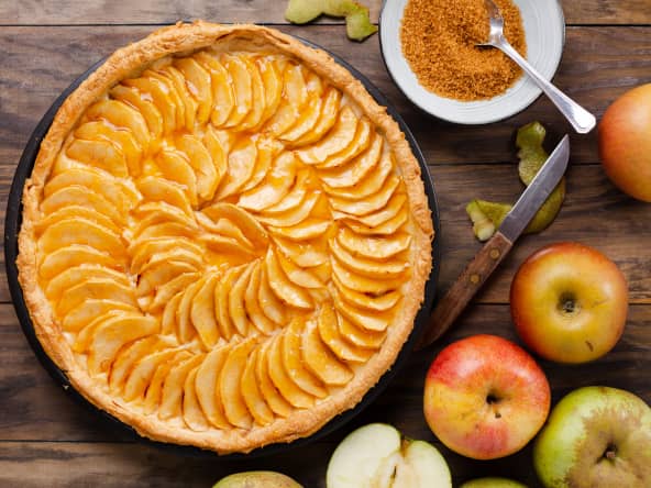 Tarte aux pommes et pommes