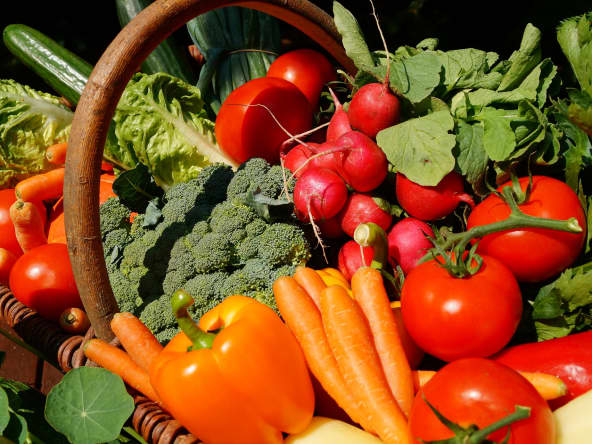 Panier de légumes bio