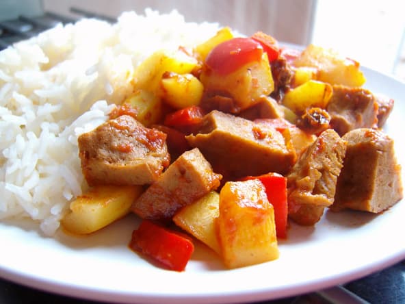 Curry de tomates et seitan
