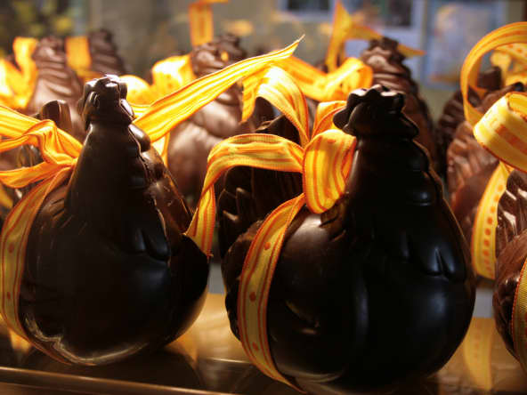 Poules de Pâques en chocolat