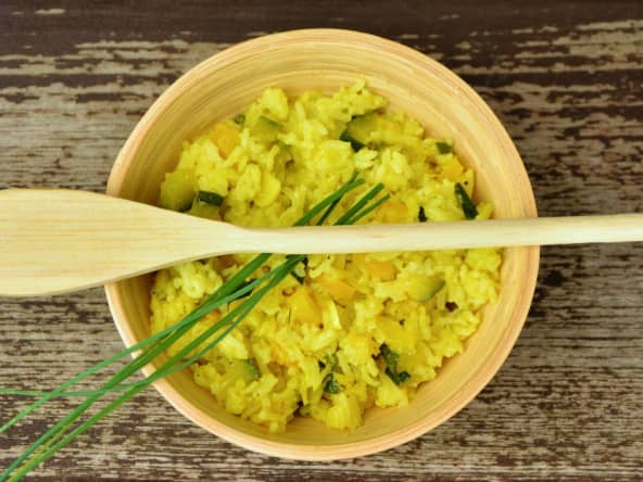 Assiette de risotto au curry