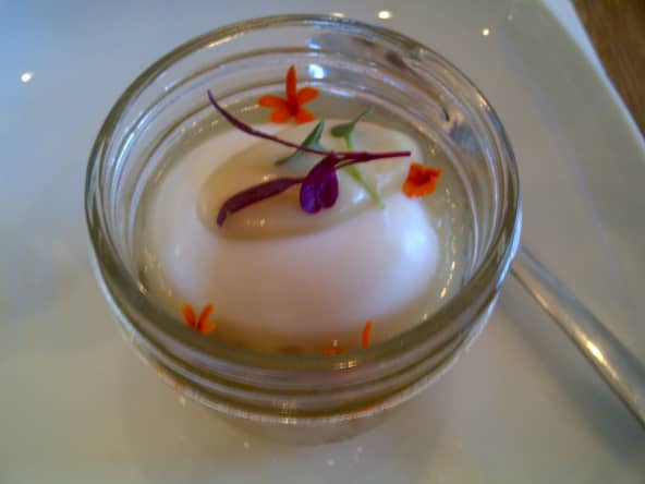 Oeuf en gelée, émulsion dashi et miso