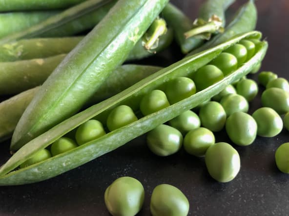 Petits pois dans leur cosse