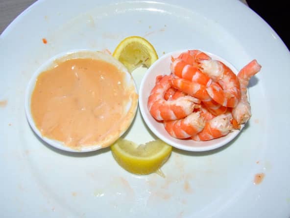 Cocktail sauce et crevettes
