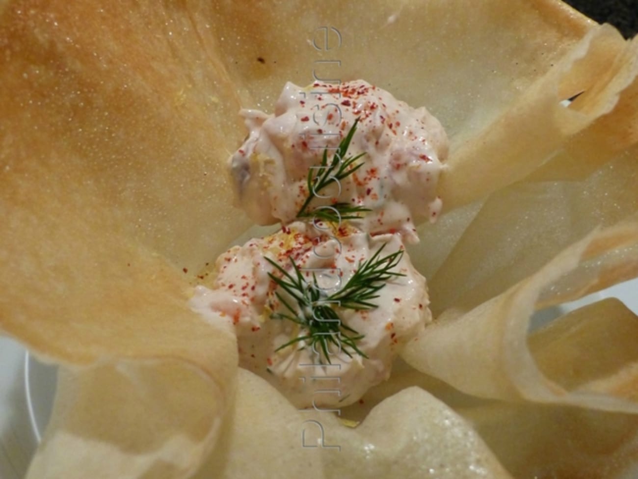 Corolle de brik fromagère au saumon fumé : recette Corolle de brik