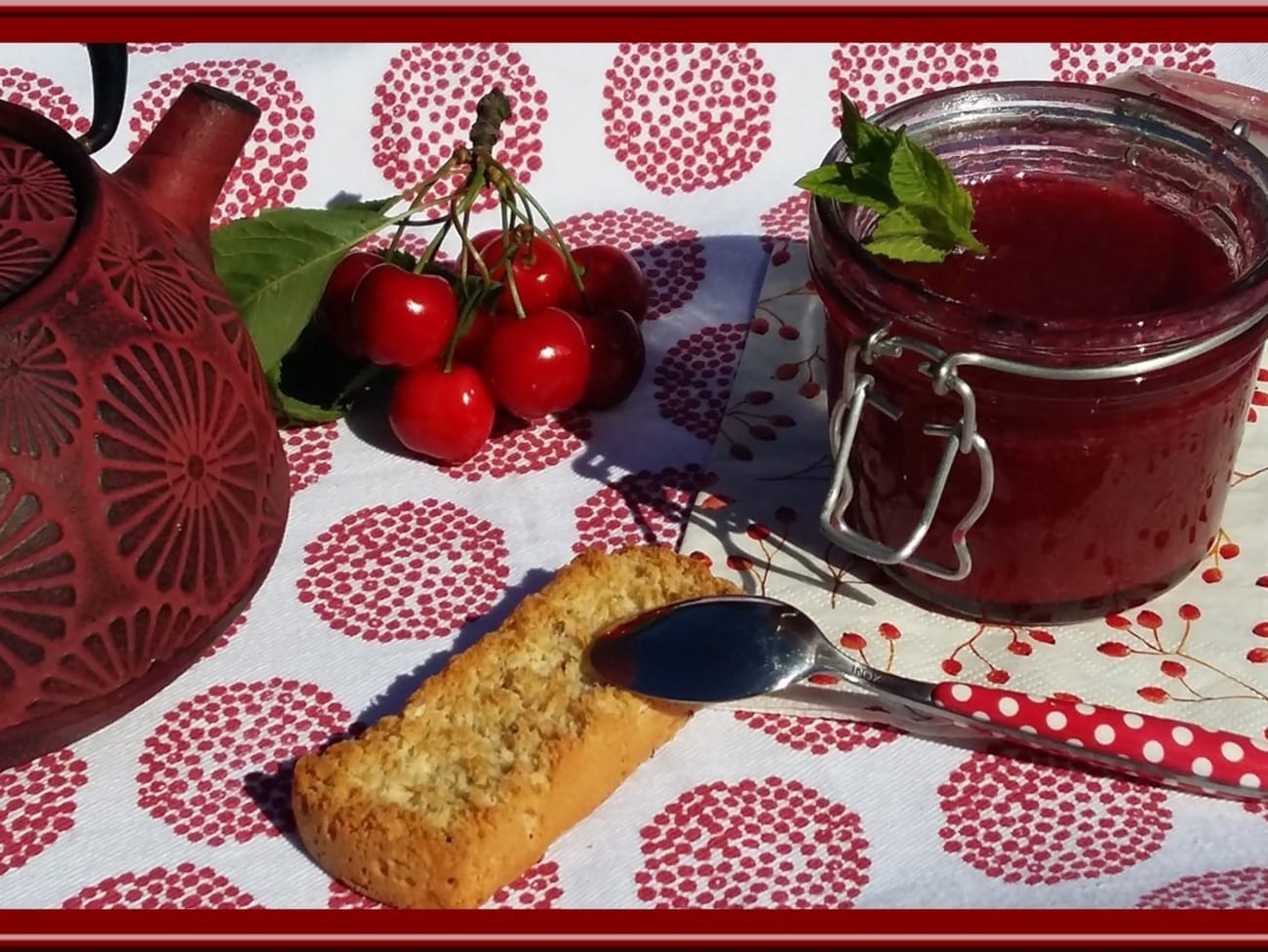 Confiture de Cerises et Menthe au Thermomix Recette par Oh la gourmande