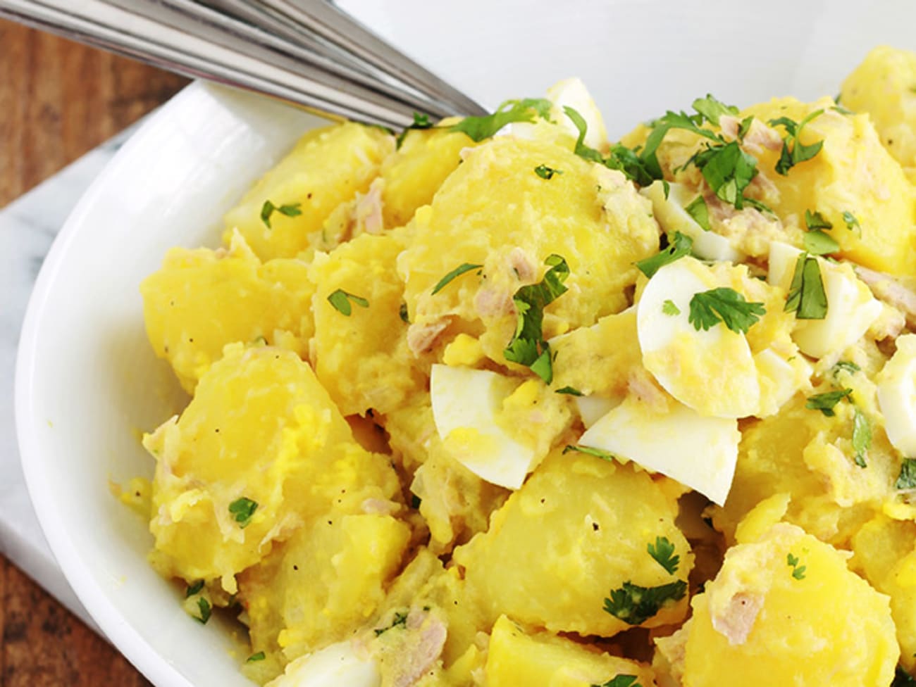 Salade de pommes de terre au thon rapide et facile : recette Salade de