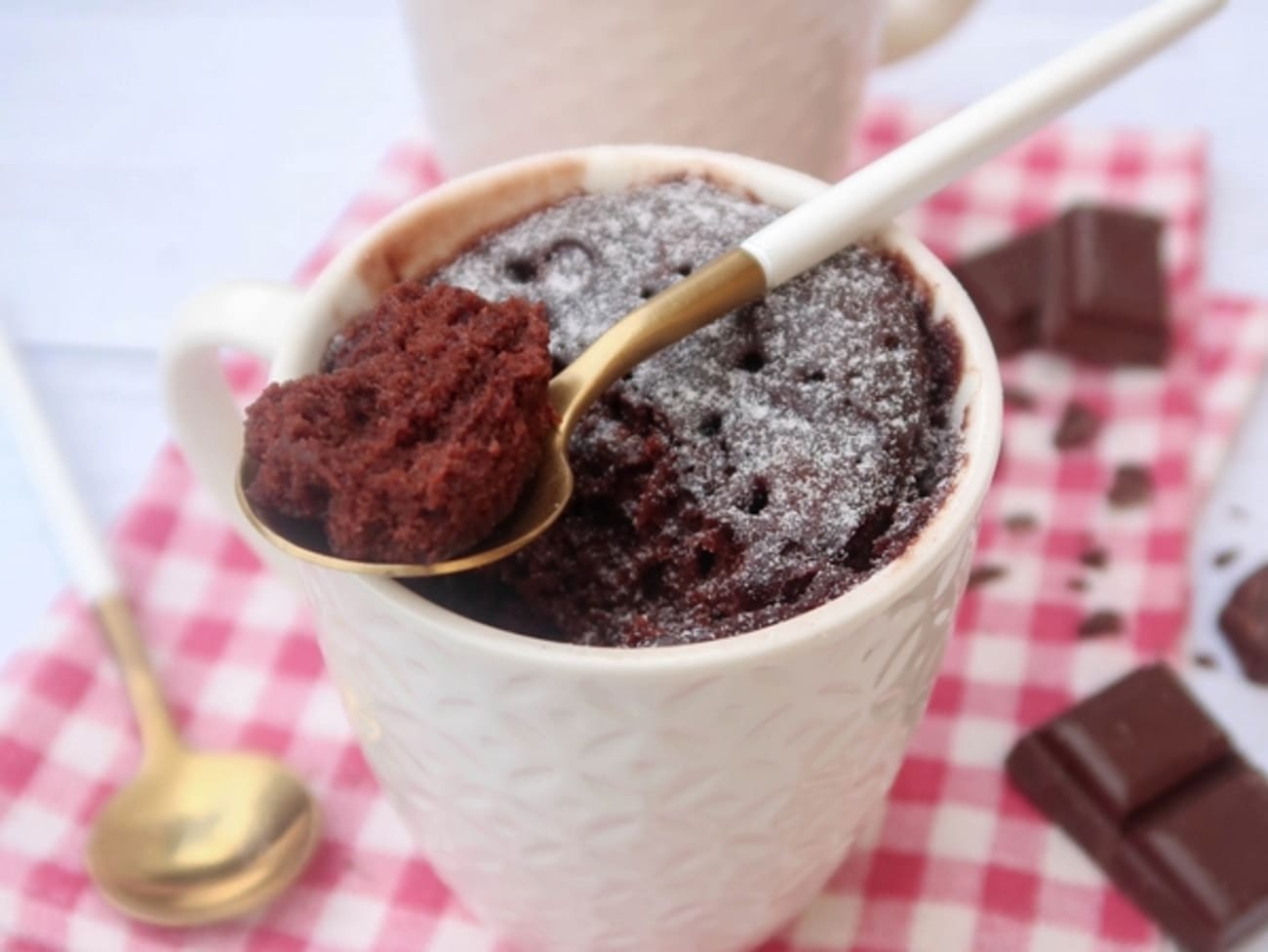 Mug cake moelleux au chocolat vegan, sans lactose : recette Mug cake
