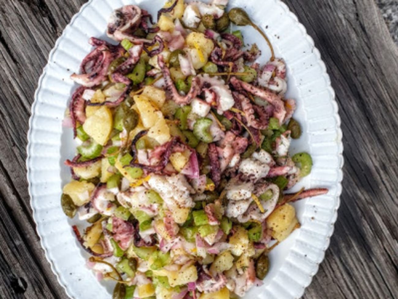 Salade de petits poulpes : recette Salade de petits poulpes