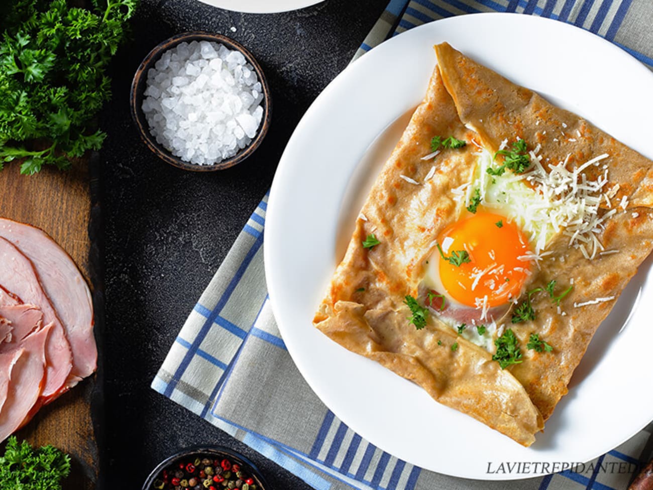 Crêpe complète jambon, oeuf et fromage : recette Crêpe jambon, oeuf