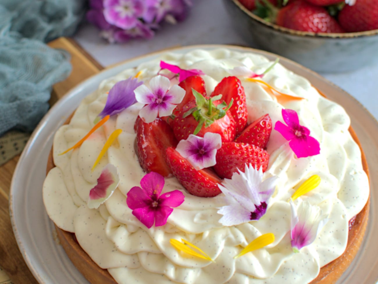 La tarte aux fraises et à la vanille