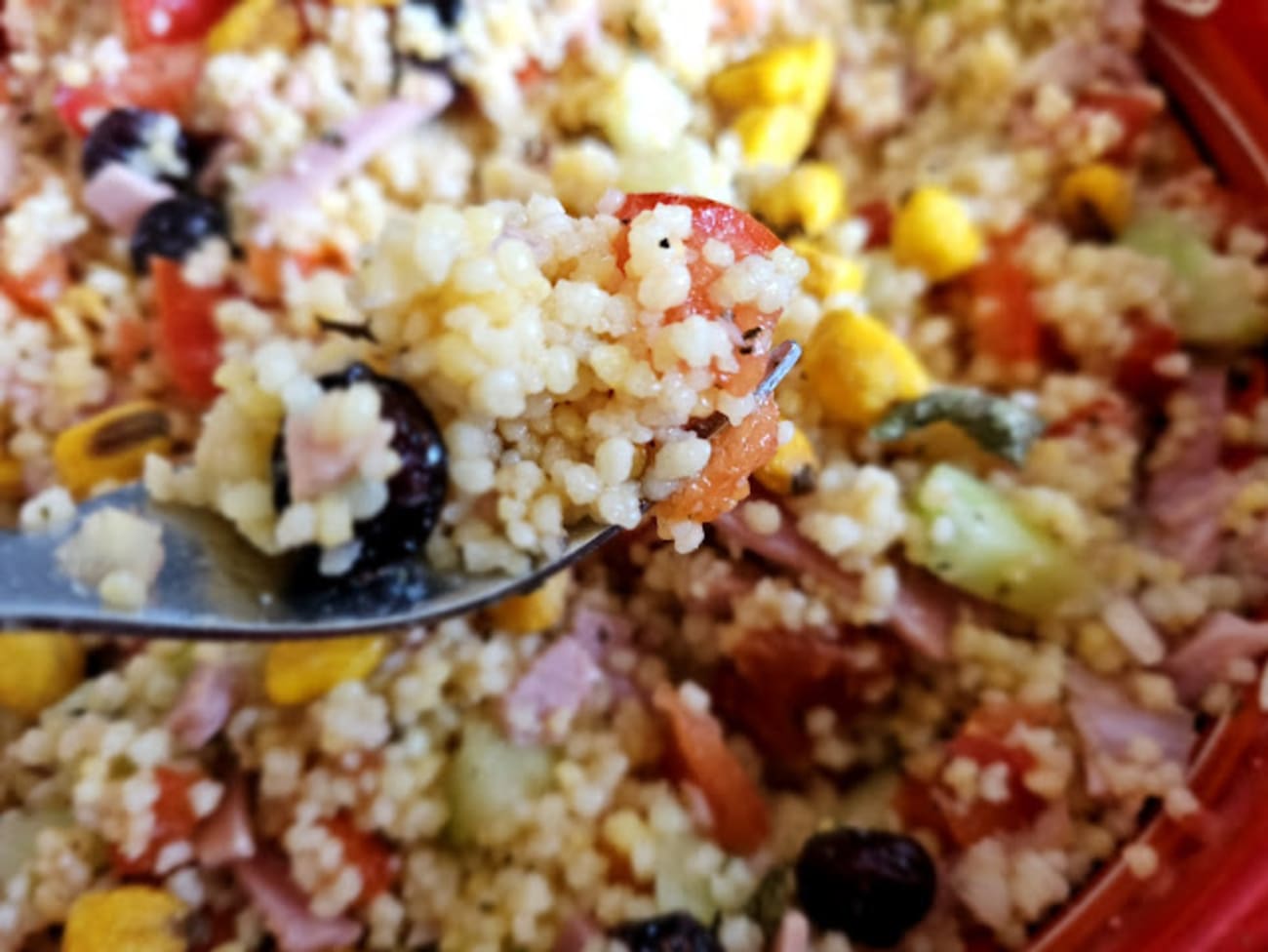 Taboulé d'été aux perles de blé Tipiak, légumes et jambon - Recette par