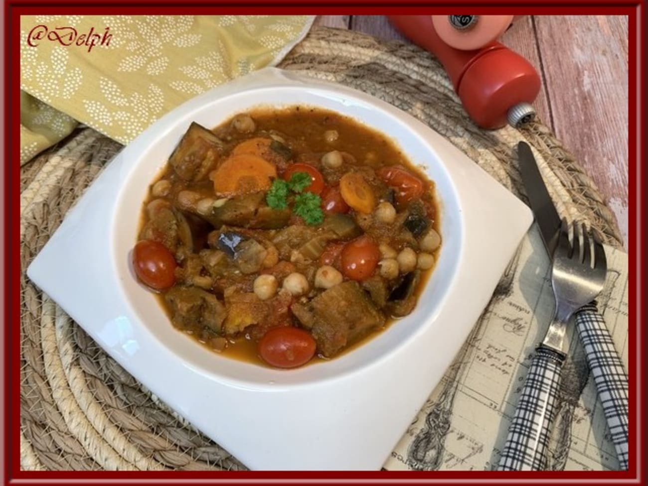 Mijoté d’aubergines et pois chiches à la marocaine en mode végé