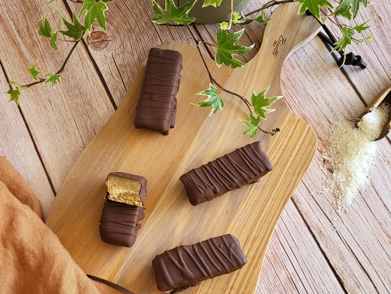 Barres chocolatées comme des twix coco