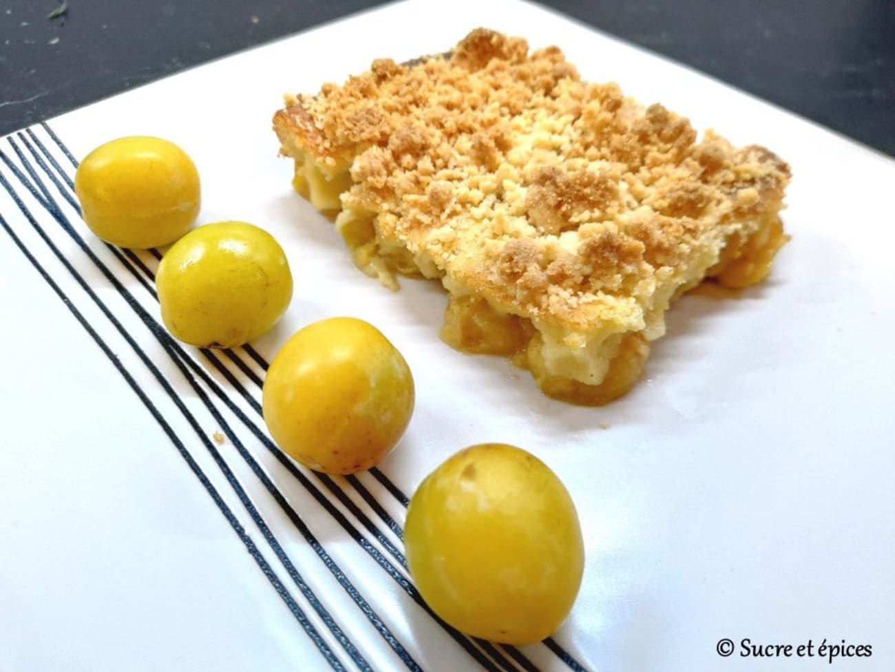 Flognarde aux mirabelles avec streusel aux amandes léger et fruité