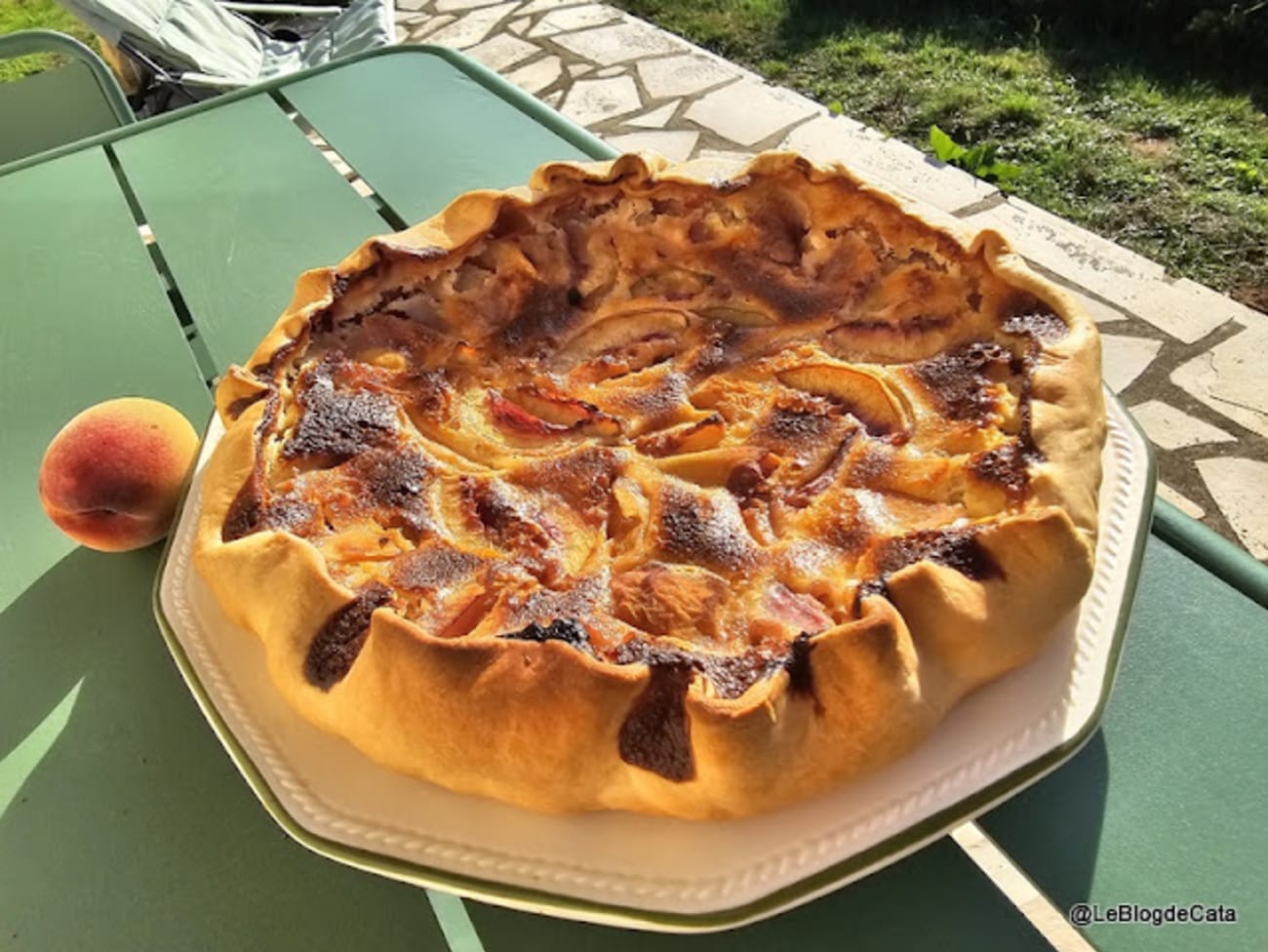 Tarte rapide aux pêches à la normande