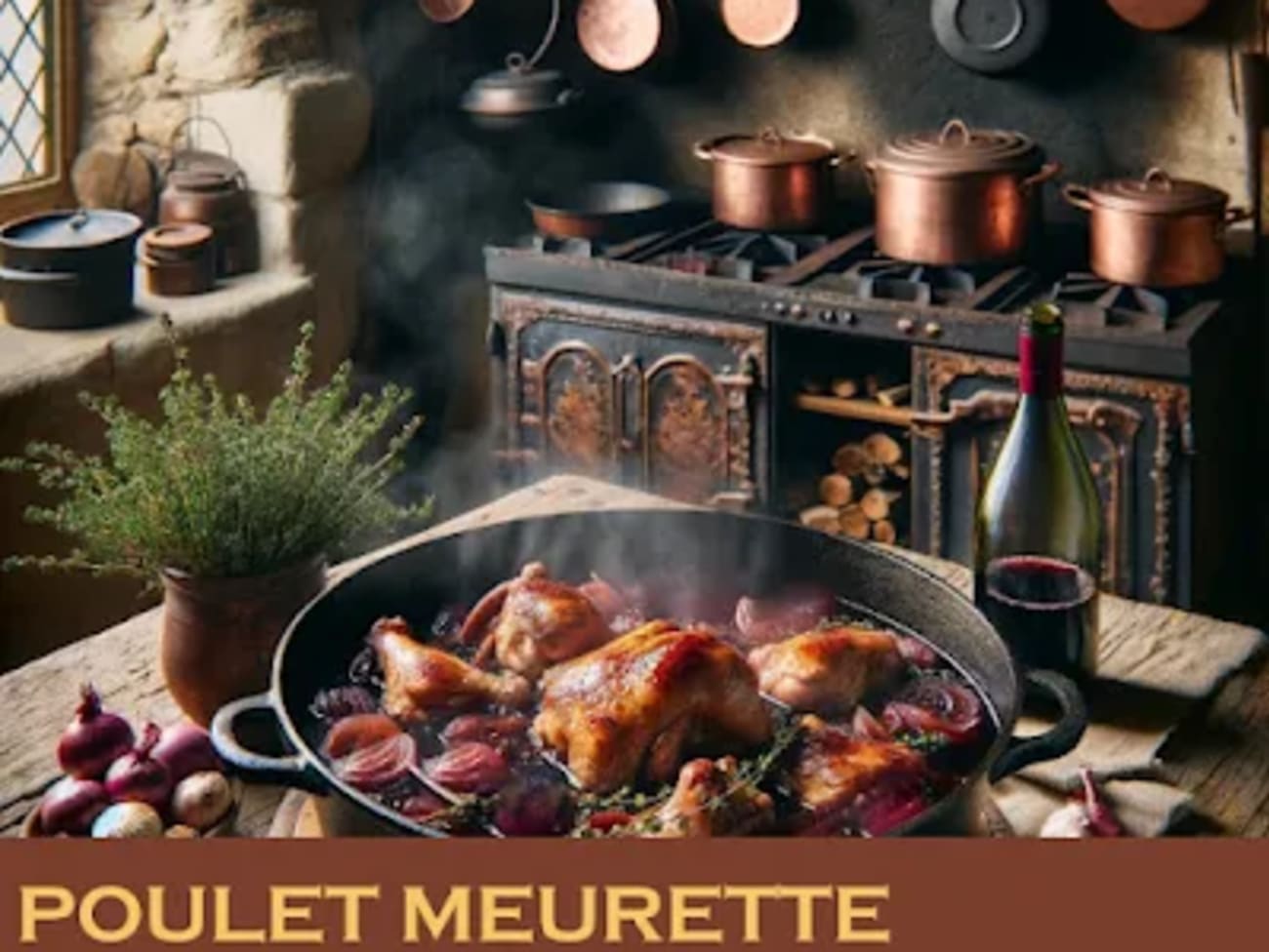 Poulet meurette au vin rouge de Bourgogne recette Poulet meurette au