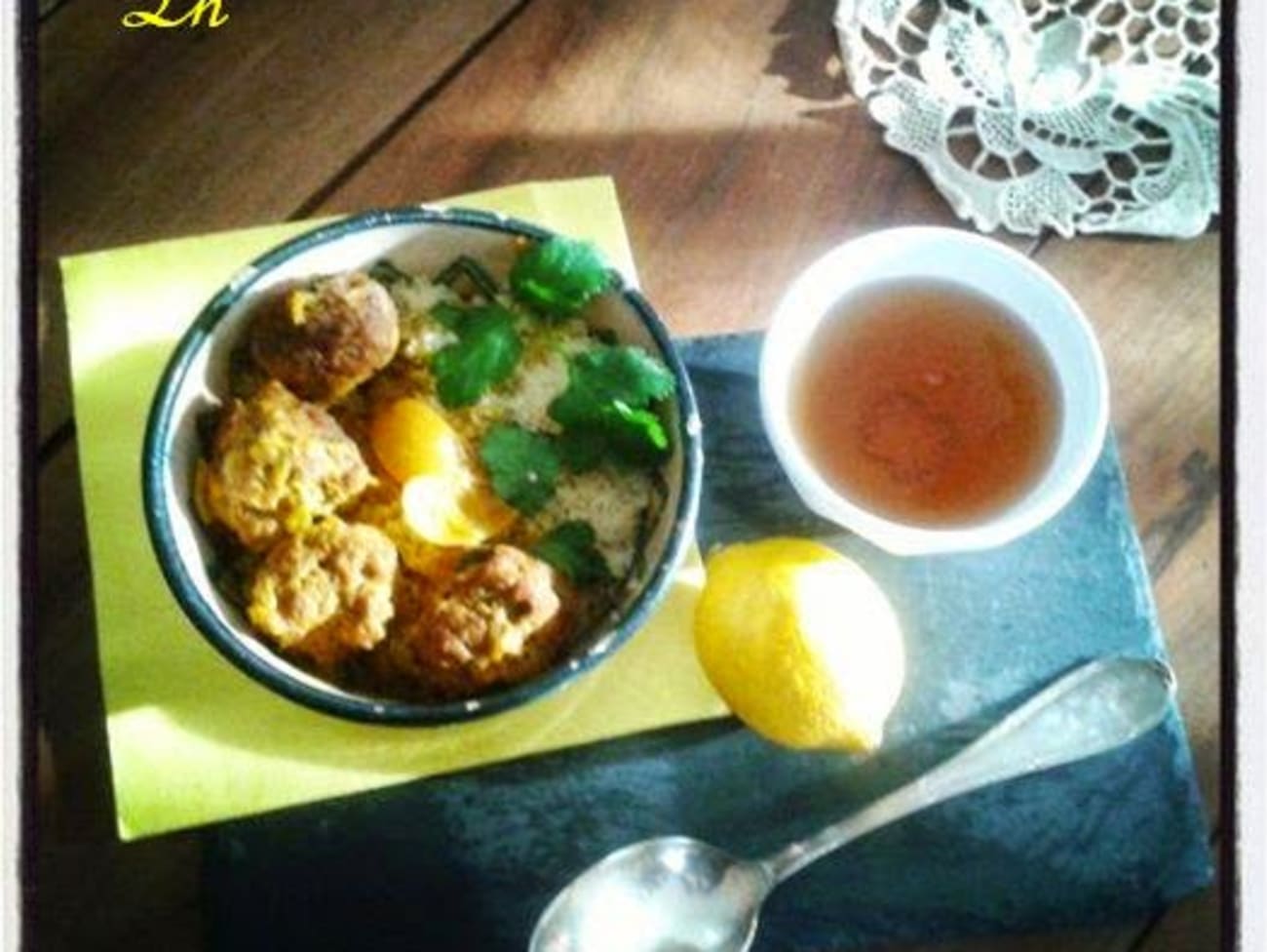 Tajine kefta de veau au citron confit et à la coriandre Recette par Keskonmangemaman?