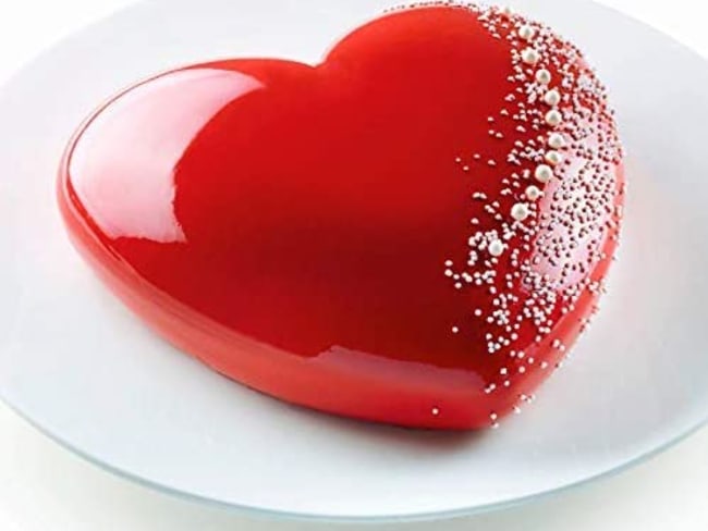 Moule à gâteau en silicone cœur Heartbeat Silikomart 25cm - Planète Gateau