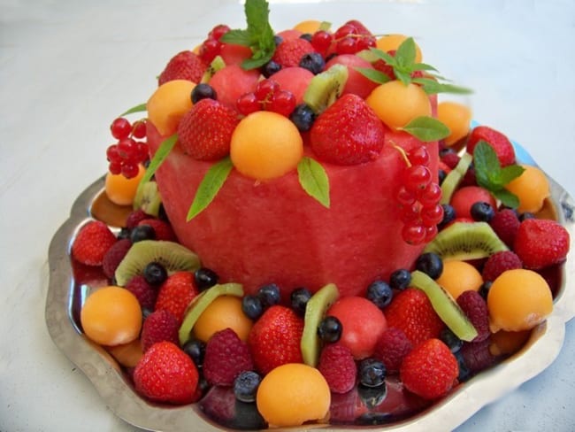 Watermelon Cake Ou Gateau De Pasteque Et De Fruits Recette Par Cuisine En Folie