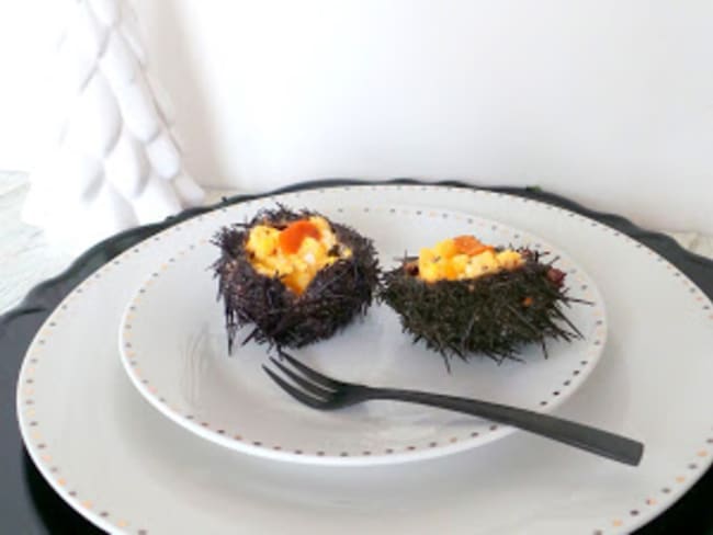 Oeufs brouillés aux oursins pour les fêtes