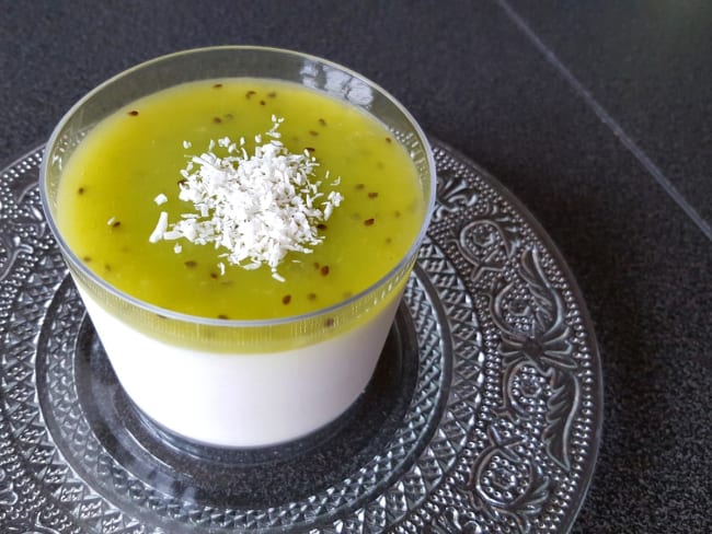 Panna cotta noix de coco et kiwi