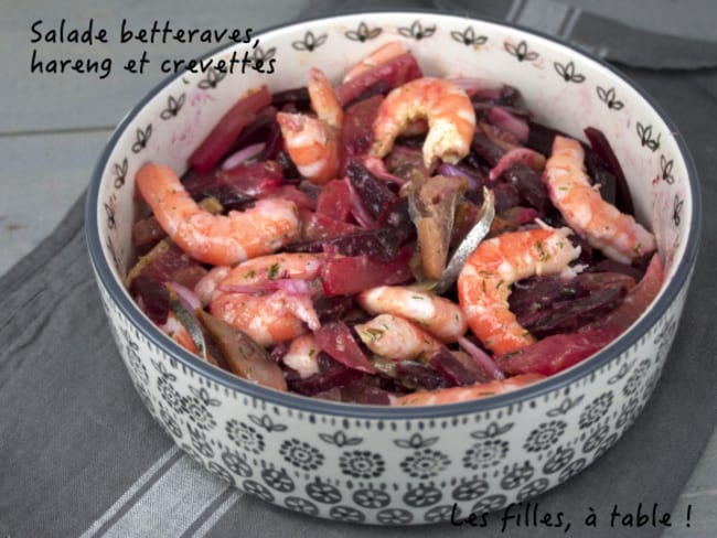 Salade de betteraves, hareng fumé doux et crevettes - Recette par Les ...