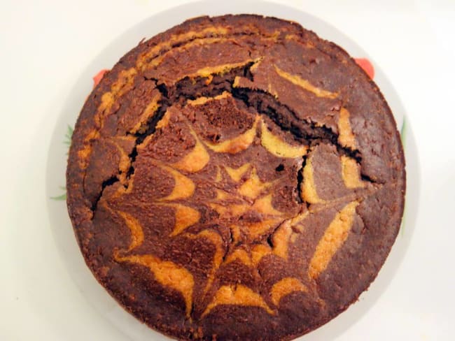 Gâteau marbré chocolat maïs