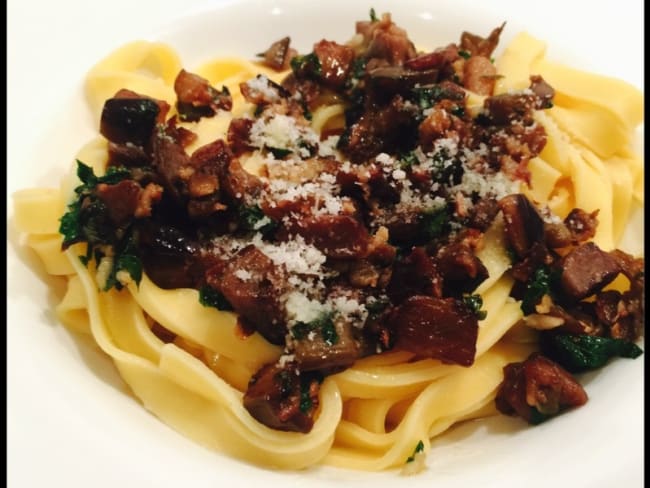 Tagliatelles aux aubergines 