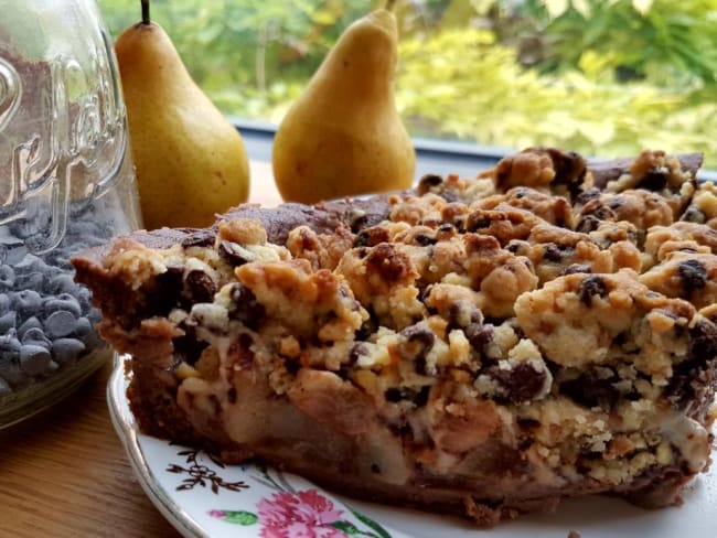 Tarte Crumble Aux Poires Epicees Et Au Chocolat Recette Par Papilles A L Affut