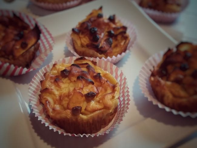 Recettes de gâteaux individuels par chezcachou Muffins façon invisible aux pommes et pointe de